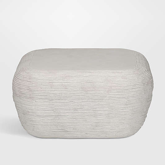 Cirri White Concrete 31.5" Rounded Square Coffee Table