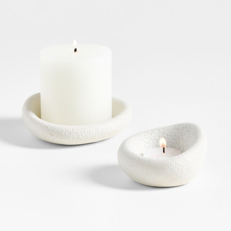 Cirro White Ceramic Pillar Candle Holder - image 1 of 6