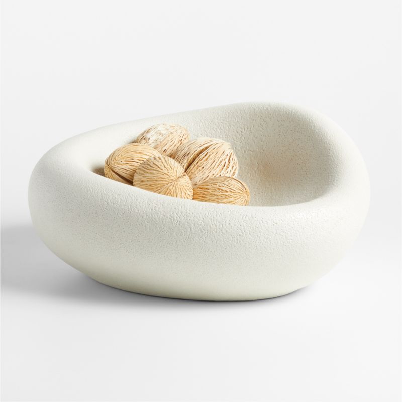 Cirro White Ceramic Centerpiece Bowl 16" | Crate & Barrel