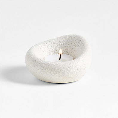 View Cirro White Ceramic Tealight Candle Holder details