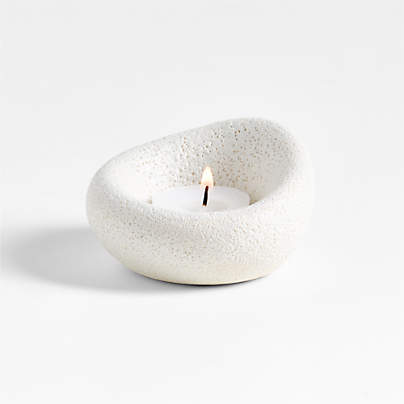 Cirro White Ceramic Tealight Candle Holder