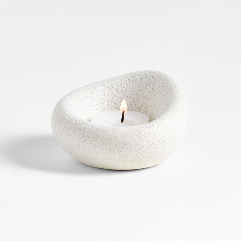 Dover White Ceramic Taper Candle Holder 5.5"