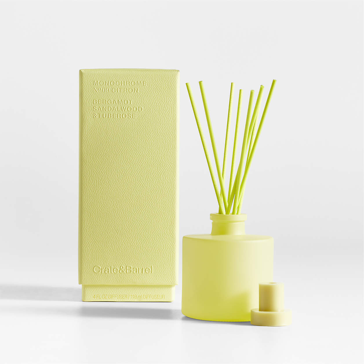 Monochrome No. 9 Citron Scented Reed Diffuser Bergamot, Sandalwood
