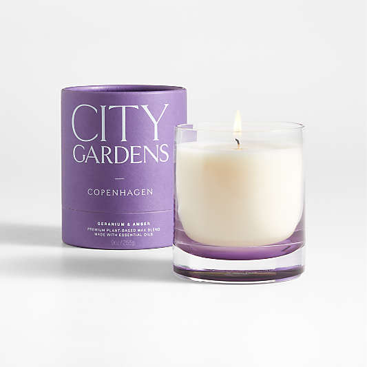 City Gardens Purple Copenhagen Scented Candle - Geranium & Amber