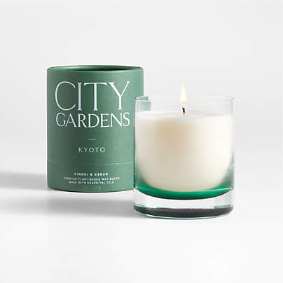 City Gardens Green Kyoto Scented Candle - Hinoki & Cedar