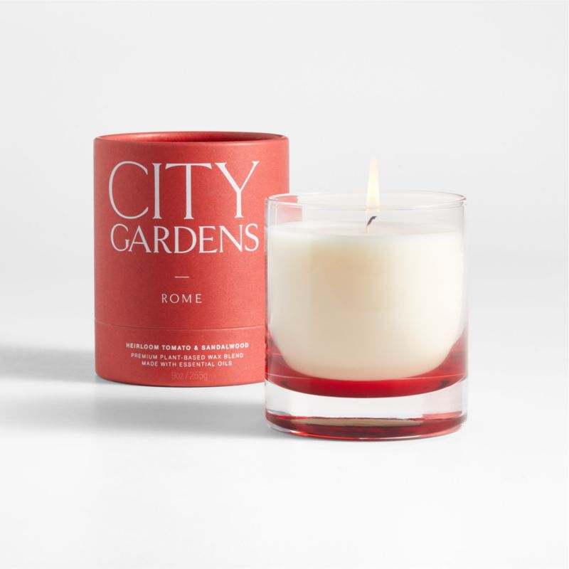 City Gardens Red Rome Scented Candle - Heirloom Tomato & Sandalwood