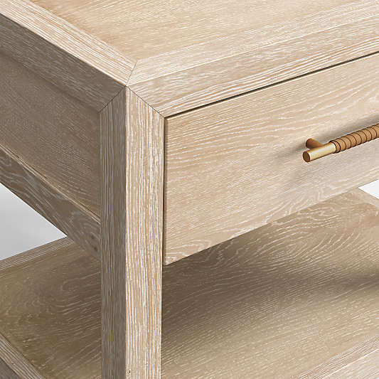 Clairemont 26" Natural Oak Wood Nightstand