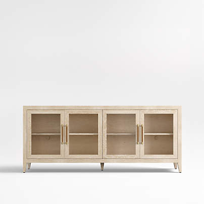 Clairemont 72" Natural Wood Storage Media Console