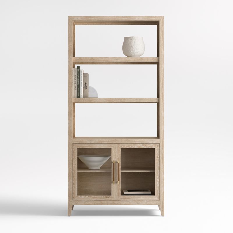 Clairemont 89" Natural Wood Storage Media Console