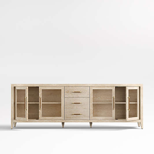 Clairemont 89" Natural Wood Storage Media Console