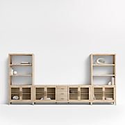 Clairemont 89" Natural Wood Storage Media Console