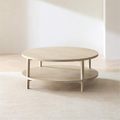 Clairemont Natural Oak Wood 36" Round Coffee Table
