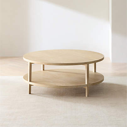 Clairemont Natural Oak Wood 36" Round Coffee Table
