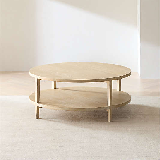 Clairemont Natural Oak Wood 36" Round Coffee Table