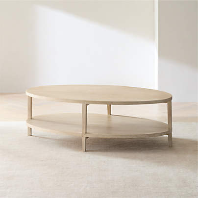 Clairemont Natural Oak Wood 48" Oval Coffee Table