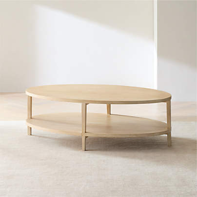 Clairemont Natural Oak Wood 48" Oval Coffee Table