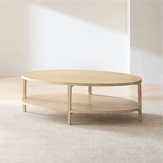 Clairemont Natural Oak Wood 48" Oval Coffee Table