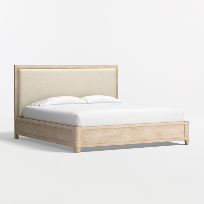 Clairemont Natural Oak Wood Upholstered King Bed - image 2 of 6