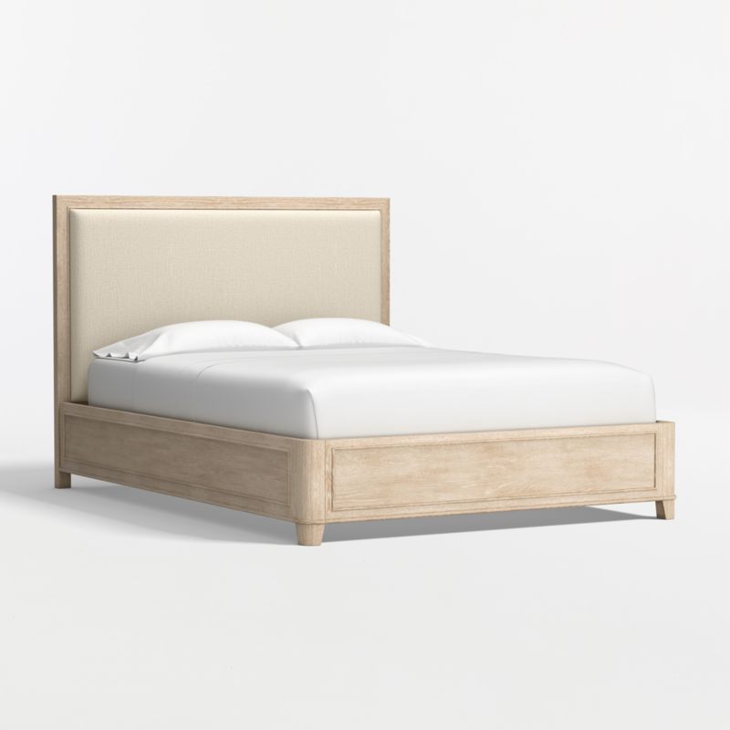 Clairemont Natural Oak Wood Upholstered Queen Bed - image 3 of 7