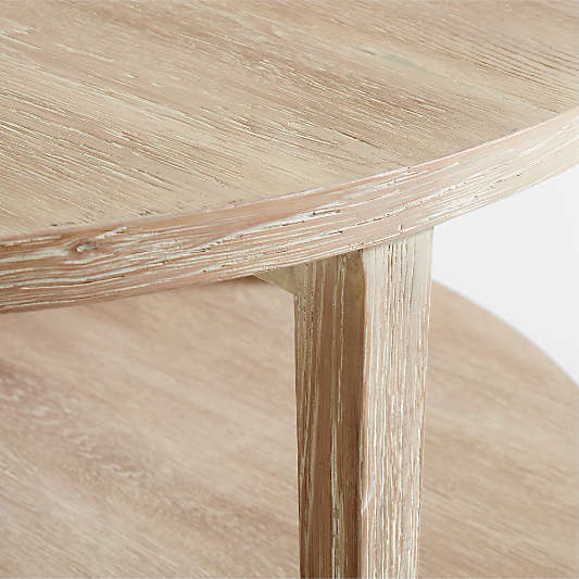 Clairemont Round Natural Coffee Table with Shelf (36"-48")