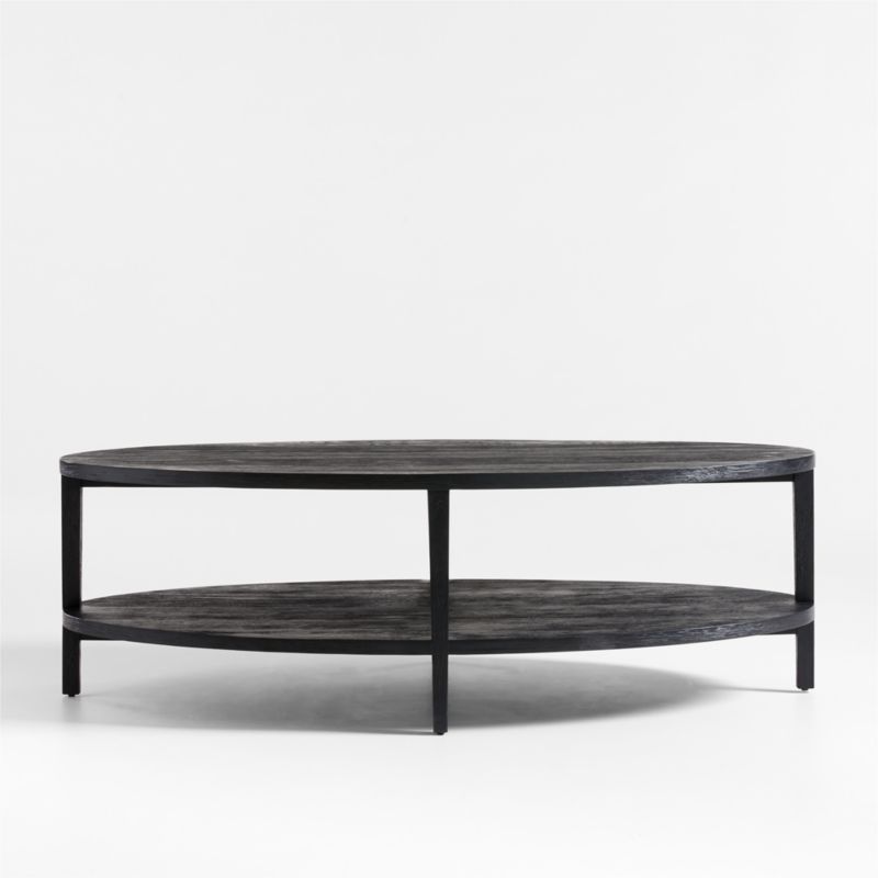 Clairemont Natural Oak Wood 60 Oval Coffee Table with Shelf