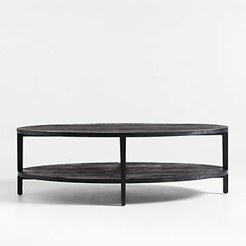 crate and barrel oval coffee table