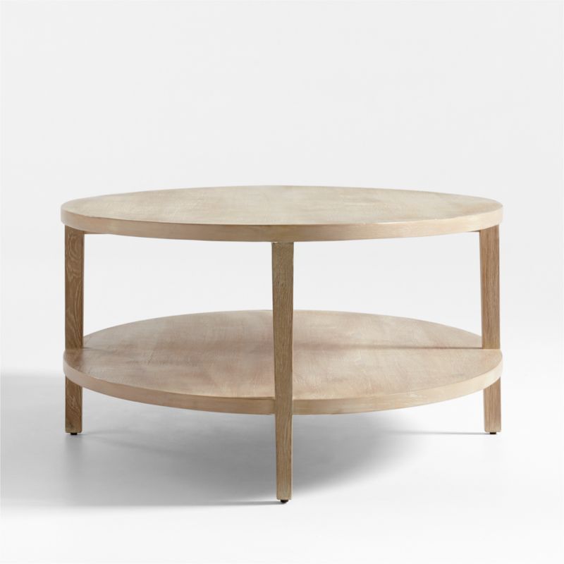 Clairemont Natural Oak Wood 60" Oval Coffee Table with Shelf - image 9 of 16