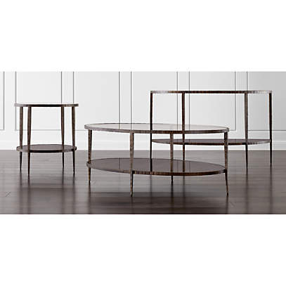 Clairemont Metal and Glass 30 Oval Coffee Table with Shelf + Reviews