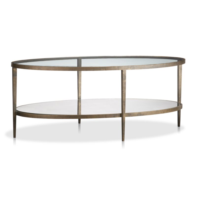 Clairemont Metal and Glass 48" Oval Coffee Table with Shelf + Reviews ...