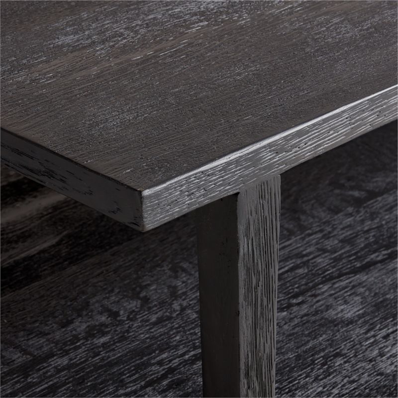 Clairemont Ebonized Oak Wood 48" Rectangular Coffee Table with Shelf
