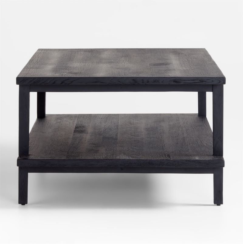 Clairemont Ebonized Oak Wood 48" Rectangular Coffee Table with Shelf