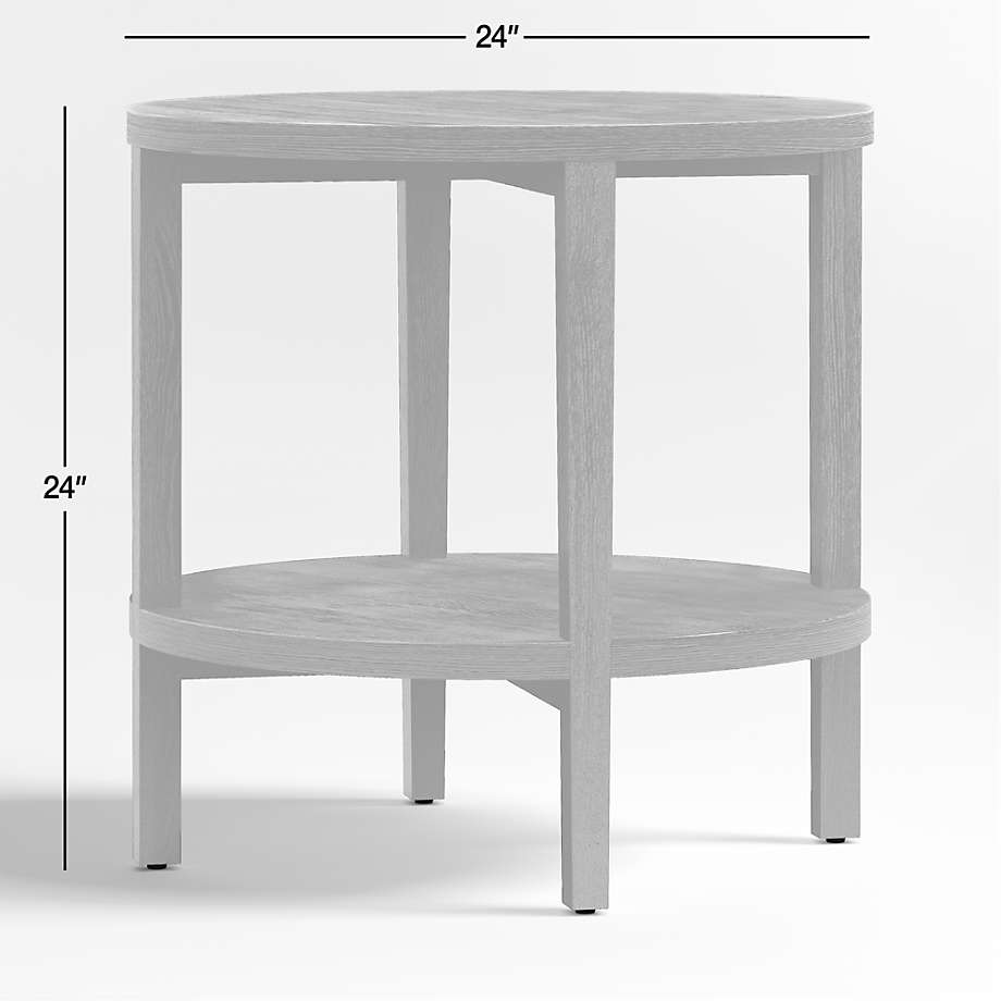 View Clairemont Natural Oak Wood Round End Table with Shelf, Set of 2 - image 2 of 6