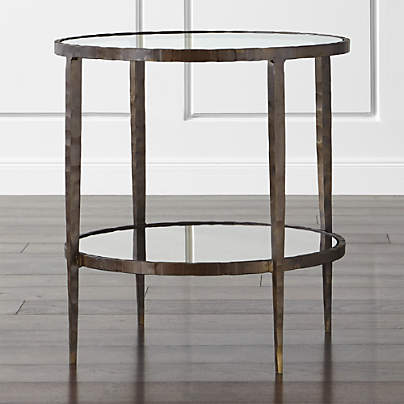 Clairemont Round Side Table with Shelf