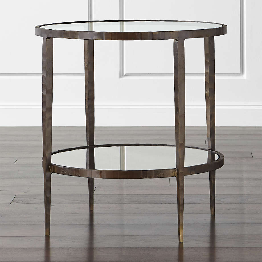 Clairemont Round Side Table with Shelf + Reviews Crate & Barrel