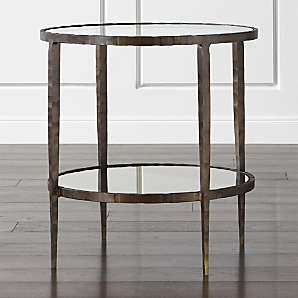 Glass round on sale end table