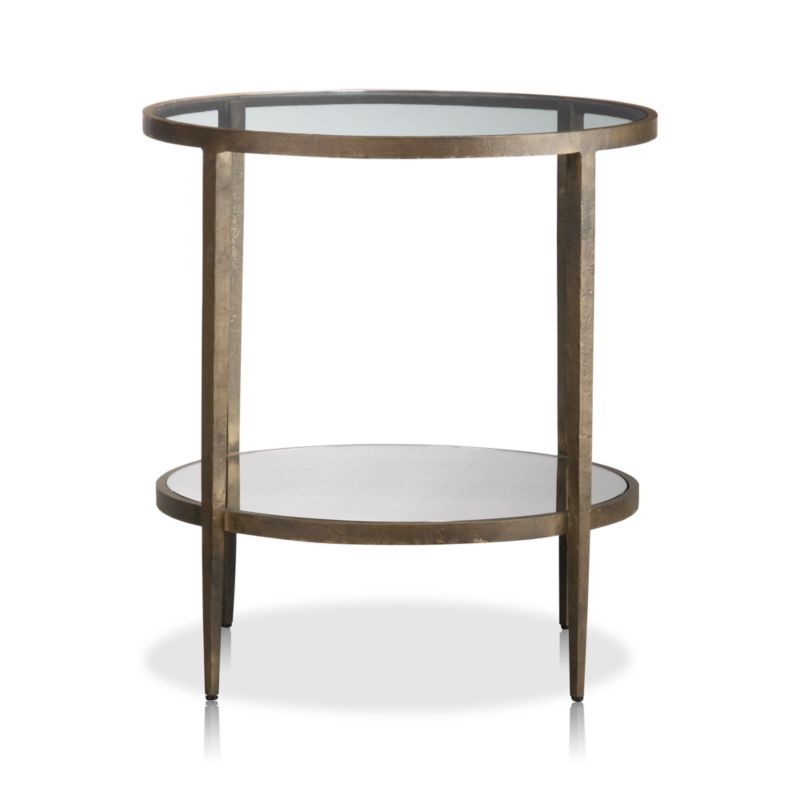 Clairemont Round Side Table with Shelf + Reviews | Crate & Barrel