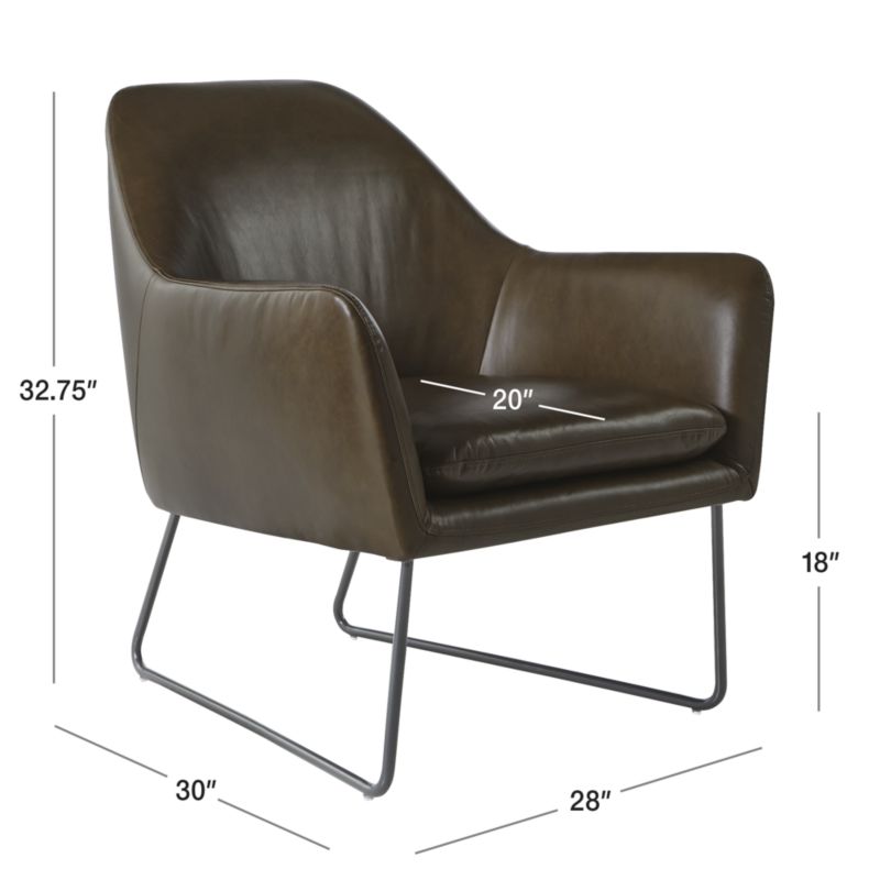 View Clancy Leather Accent Chair - image 3 of 15