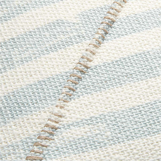 Clare Mudcloth Stripe 20"x20" Pale Blue Throw Pillow