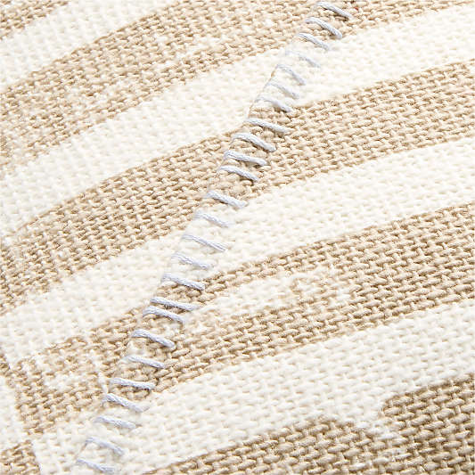 Clare Mudcloth Stripe 20"x20" Warm Sand Beige Throw Pillow