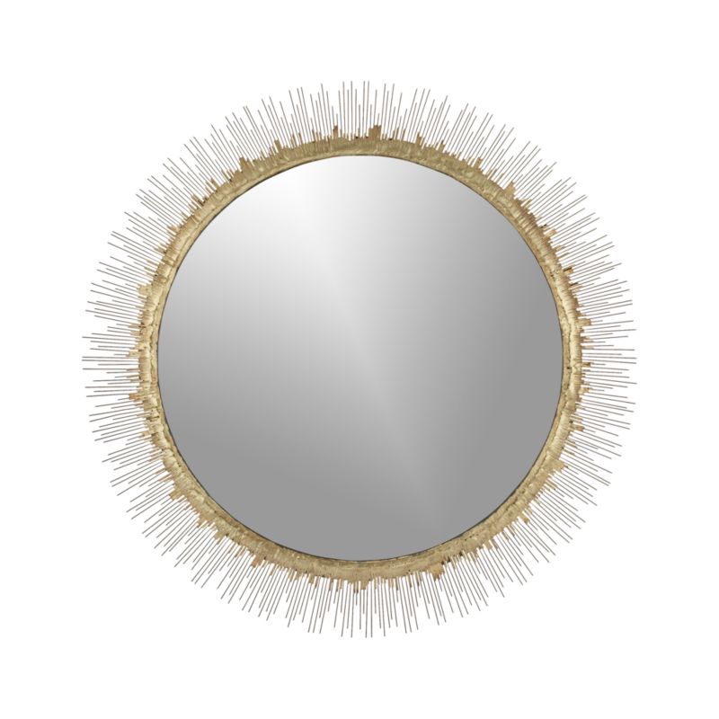 Clarendon Brass Large Round Wall Mirror