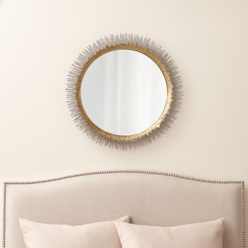 Clarendon Brass Large Round Wall Mirror