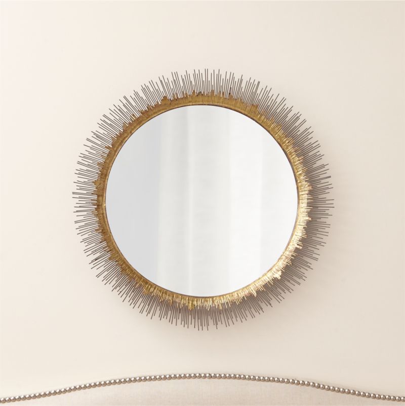 Clarendon Brass Large Round Wall Mirror