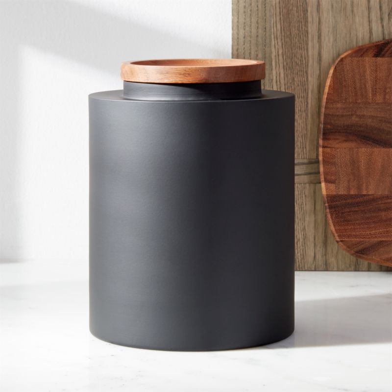 Clark Large Matte Black Canister + Reviews Crate & Barrel Canada