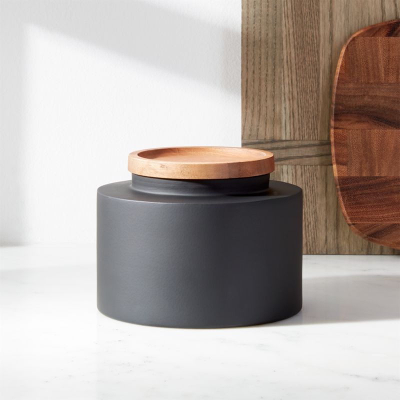 Clark Small Matte Black Canister + Reviews Crate & Barrel