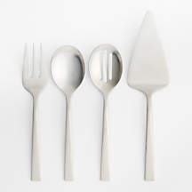 Clark Satin 4-Piece Serving Set + Reviews | Crate & Barrel