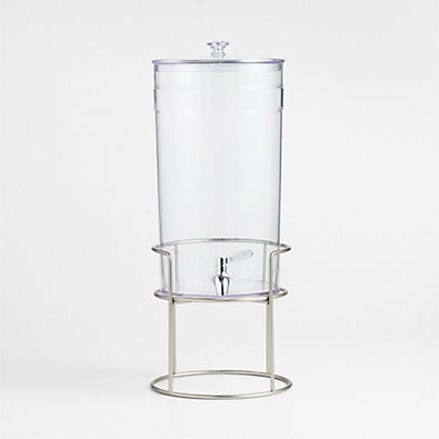View Claro 1.45-Gallon Acrylic Drink Dispenser with Silver Stand Set details