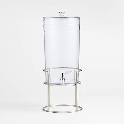 Claro 1.45-Gallon Acrylic Drink Dispenser with Silver Stand