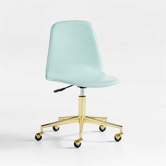 Class Act Mint and Gold Kids Desk Chair