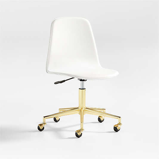 Class Act White and Gold Kids Desk Chair