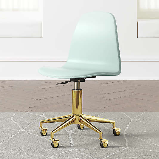 Kids Class Act Mint and Gold Desk Chair